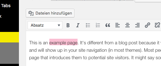 hyperlinks in wordpress einfügen 1